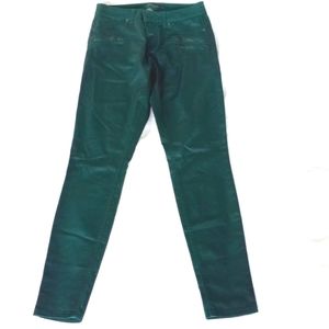 Level 99 Green Coated Skinny Jeans